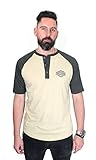 Barnett Harley-Davidson Harley-Davidson Mens Skilled Wrenches B&S Tan Short Sleeve Henley