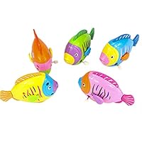 Quero Jom91 Baby Bath Toys, Colorful Fish Wind Up Bath Toys Clockwork Fun Floating for Kid Infant Toddler Children, Random Color