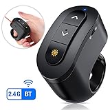 Wireless Presenter with Bluetooth Laser, Rechargeable Presentation Remote for Keynote/PPT/Mac/PC Models, RF 2.4 GHz Presentation Clicker Remote with Bluetooth