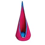 OUTREE Kids Pod Swing Seat Hammock，100% cotton Child Hammock Chair for Indoor and Outdoor use (pink and blue)