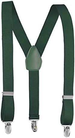 Rob Riverdale Kids and Baby Adjustable Elastic Solid Colors Children Suspenders (30 Inched (8yrs. - to 5 feet tall), Olive)