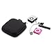 TouchFine (2Pack) Hard EVA Carrying Case for iPod/MP3/Earphones/Usb Cable 2 Mesh Pockets Storage Bags-Black+Black/Hot Pink