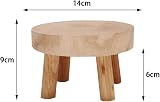 ViaForest Flower Pot Holder Solid Wood Stand Beige Indoor Outdoor Round Plant view 2