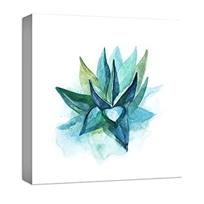 Canvas Wall Art Beautiful Cactus Painting Artwork for Home Prints Framed - 12x12 inches