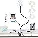 Selfie Ring Light with Cell Phone Holder Standard for Live Stream and Make up, Kishgo Flexible Long Arm for iPhone and Android Phone,[3-Light Mode] [10-Level Brightness] LED Desk Lamp (Black)