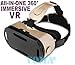 3D VR Glasses, 360 Degree Viewing Immersive VR Virtual Reality Headset 3D Movie Game Box For iPhone X 8 7 6/6s Plus, Samsung S8 S7 S6/Plus/Edge Note 8, Smartphones w/ 4.7 - 6.0in Screen Gold