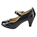 Chase & Chloe CE36 Women's Mid Heel Two Tone Mary Jane Pumps Run Half Size Small