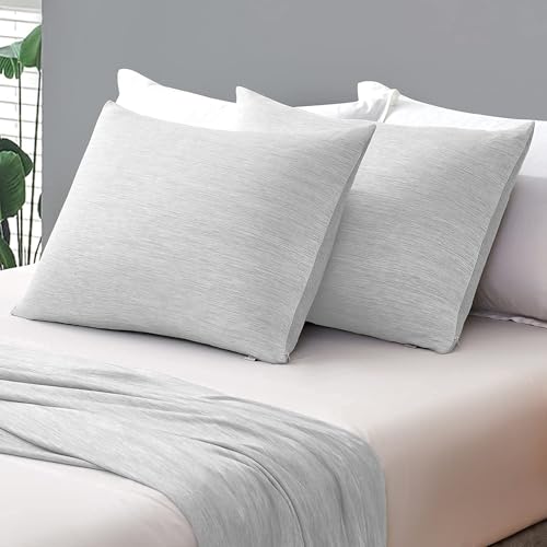 Marchpower Cooling Pillowcases, Arc-chill 2 Pack Q-Max 0.5 Cool Pillow Cases for Hot Sleepers Night Sweats, Double Sided Breathable & Soft Cooling Pillow Cover with Hidden Zipper - 50X75cm, Gray