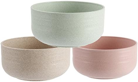 Wheat Straw Bowls 4.5” 3 Pack, Eastel Natural Non-Toxin Healthy Eco-Friendly Green Pasta Soup Bowl Sets, Dishwasher Microwave Safe Unbreakable Lightweight Tableware Dinnerware Fruit Snack Containers