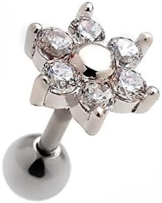 Gmhkonw Curve Eight Stud CZ Stud Earrings Ear Helix Conch Cartilage Bar Earring Piercing Stainless steel (S6)