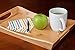 SB Trays Bamboo Serving Tray w/Handles: Serve food, coffee or tea, or use as a party platter; decorative rectangular ottoman tray