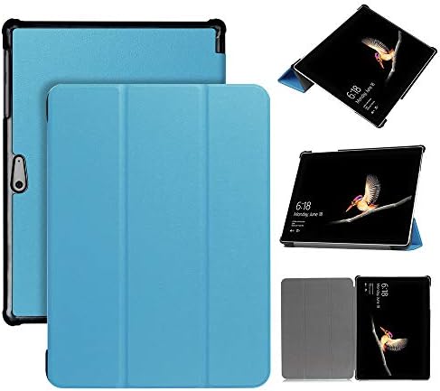 Liqiqi For Microsoft Surface GO Case 10-Inch, Smart Tri-Fold PU Leather Case Slip in Screen Protector for Microsoft Surface GO 10 inch Tablet(Case Only, Tablet, Pen&Keyboard not include) (Sky Blue)