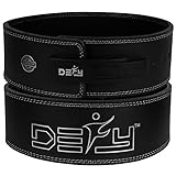 DEFY Lever Belt 100% Cowhide Genuine Leather 10MM Gym Training Power Lifting Men & Women Weightlifting Belt Black