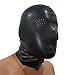 Lequida Brand New Latex Black Perforated Rubber Gummi Hood Mask (One Size)