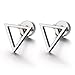 Unisex Stainless Steel Open Triangle Stud Earrings for Man and Women, Screw Back 2pcs