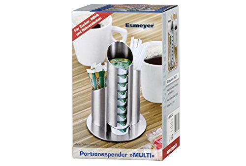 Esmeyer 400-2647 Portionsspender Multi aus mattiertem Edelstahl, für Milchdöschen, Zuckertüten und Rührstäbchen – Bild 6