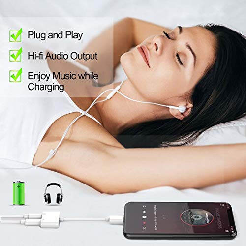 image for my-handy-design Lightning Jack Headphone Adaptor Charger Compatible wi