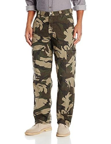 Wrangler Authentics Men's Fleece Lined Cargo Pant, Green/Brown