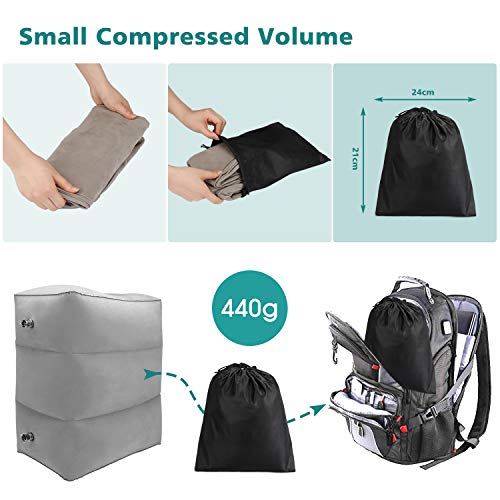 Maliton Inflatable Travel Foot Rest Pillow Kids Airplane Bed