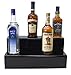 KegWorks 2 Tier Liquor Bottle Step Shelf - Black Acylic - 18 Inches Long
