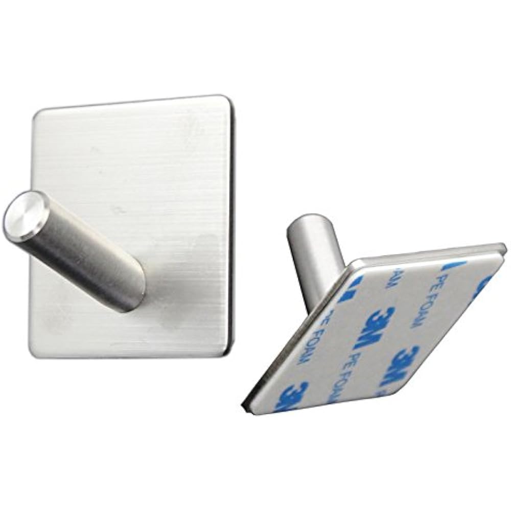 Self Adhesive Hooks 6 Pack Towel SUS 304 Stainless Steel Bathroom