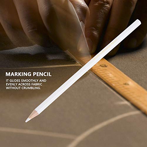 12PACK Tailor's Pencil,Mary Paxton White Marking Pencil Sewing Water Soluble Pencil Dressmaker Practical Tool Wipe Off/Wash Out Dressmaker's Fabric Marker Pencils for Sewing Dressmakers DIY Craft - Thumbnail 5
