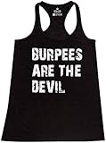 Shop4Ever Burpees are The Devil Women's Racerback Gym and Workout Tank Tops Slim FIT