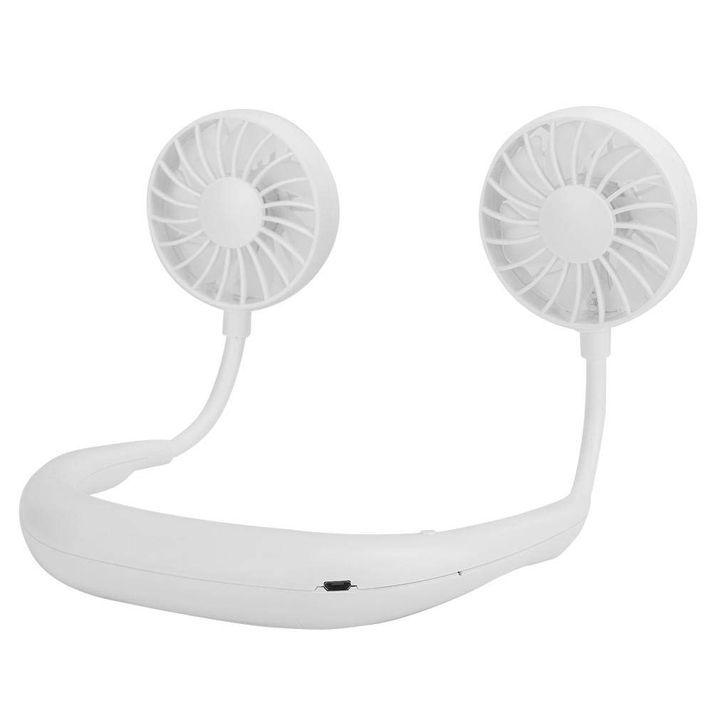 Portable Lazy Hanging Neck USB Fan, Personal Hands-Free Neckband Fan with 3 Speeds 4-12 Hours Working Time for Office Home Travel(White)