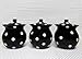 Black with Polka Dot Hand Painted Ceramic Collection By ACK (3pc Canister Set)