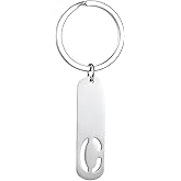 PYNASA Vertical Bar Initial Keychain for Women Men,Alphabet Letter Keychains Accessories Gifts For Car,Backpacks,Bag