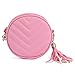 CMK Trendy Kids Girls' Round Purse with Tassel Small Handbag Princess Crossbody Fringe Bag Kids Shoulder Purse