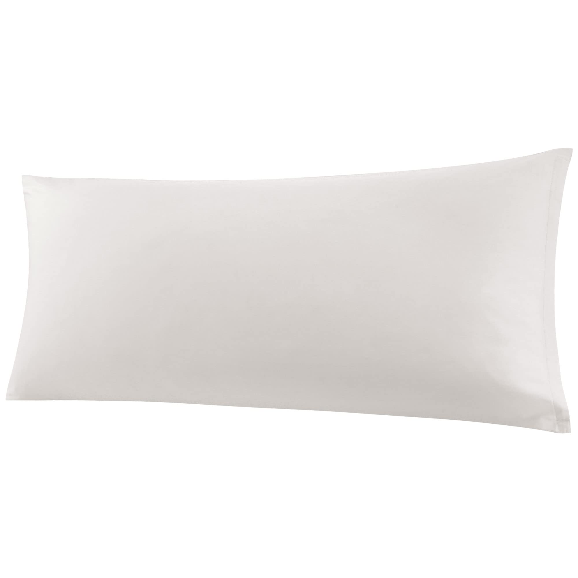 PiccoCasa Bolster Pillow Case Egyptian Cotton Body Pillow Cover 300 Thread Count Soft and Breathable Long Pillowcase with Zipper Closure Isabelline 20"x55" (4ft 6in)