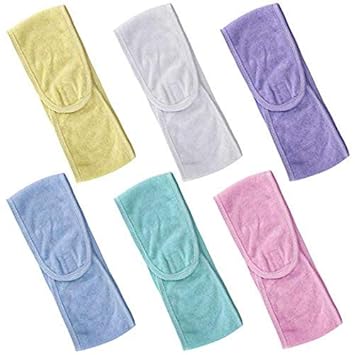 Facial Spa Headband, Make up Headband Terry Cloth Headband Stretch Yoga Sport Headband Shower Headband, 6 Pieces