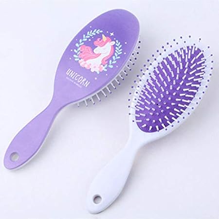Amazon Tergoose ヘアブラシ プラスチック櫛 ユニコーン レインボー 頭皮洗浄ブラシ ツヤ髪 高級ヘアブラシ ロールブラシ プロ用ブラシ 薄毛改善 血流改善 ヘア保護 艶髪 静電気防止 血行促進 ブロー 楕円形 頭皮ケア マッサージ パープル Tergoose ヘアブラシ 通販