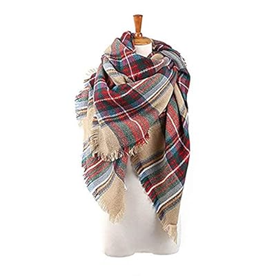 Century Star Women's Stylish Warm Tassels Soft Plaid Tartan Scarf Winter Large Blanket Wrap Shawl Century Star Women's Stylish Warm Tassels Soft Plaid Tartan Scarf Winter Large Blanket Wrap Shawl