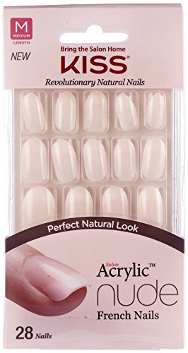 Kiss Salon Acrylic Nude French Nails, Graceful, 31 Count