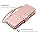 Njjex Luxury Wallet Case for Galaxy Note 9 - PU Leather, 9 Card Slots, Detachable, Kickstand, Magnetic Phone Cover with Wrist Strap - Rose Gold