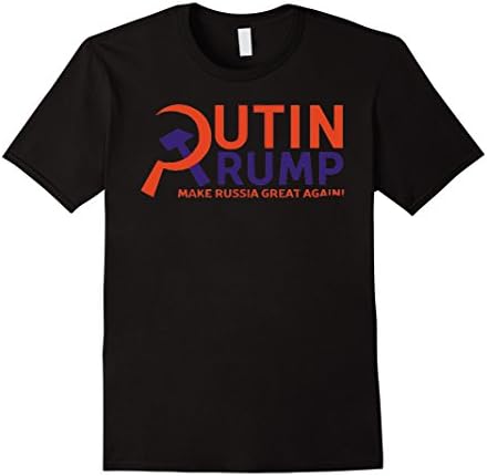 Men's Putin Trump Make Russia Great Again T-shirt Large Black
