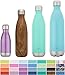 Simple Modern 17 Ounce Wave Water Bottle - Stainless Steel Double Wall Vacuum Insulated Reusable Leakproof Pattern: Wood Grain (WVC-17-WD)