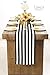 Ling's moment Classic Durable Black and White Table Runner Linen 12