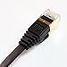 Tera Grand - 12FT - CAT7 10 Gigabit Ethernet Ultra Flat Patch Cable for Modem Router LAN Network, Gold Plated Shielded RJ45 Connectors, Faster Than CAT6a CAT6 CAT5e, Black