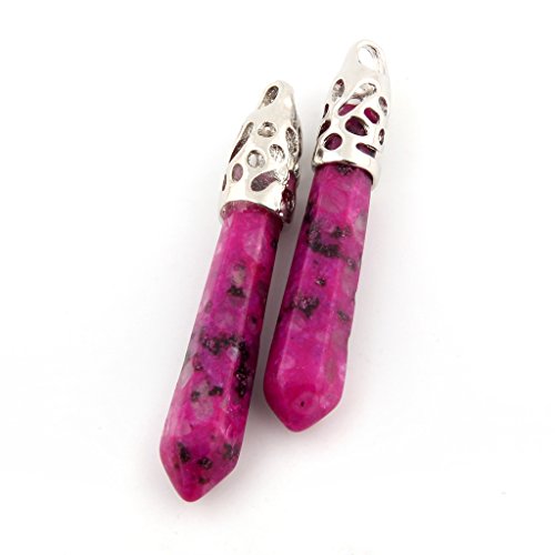 Hexagonal Healing Pointed Stone Pendant Gems 14pcs Long Reiki Chakra Crystal Quartz Rock Charm Pendant for Necklace Jewelry Making - Thumbnail 3