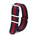2pc 22mm Nato Ss Nylon Striped Blue/red , Brown Leather with Silver Clasp Replacement Watch Strap Band