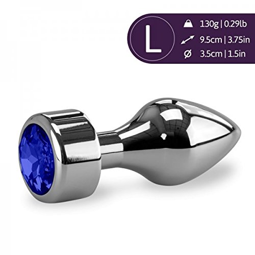 Rosebud Large Crystal Gem Butt Plug - Sapphire