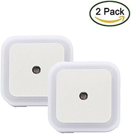 [2 PACK]BERCOL Auto ON/OFF LED Light Induction Sensor Control Bedside Night Light In Wall Lamp Soft Brightness, Baby Kids Bedroom Hallway Night Light (White))