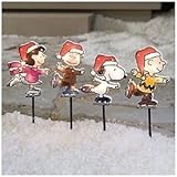 Peanuts Snoopy Linus Lucy and Charlie Brown Christmas Lighted Pathway Markers