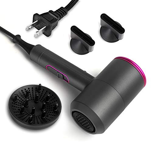 Hair Dryer, 2000W Ionic Blow Dryer Professional Hairdryer with Diffuser, 3 Temperature 2 Speed and 1 Cool Setting Hairdryer, Low Noise Fast Styling Hair Dryer for Travel Home Salon