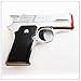 DIYJewelryDepot Silver Pistol Gun Twin Torch Lighter Refillable Cigar Cigarette Stove Miniature Lighters