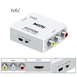 VGA to HDMI, 1080P VGA and Audio to Video Converter Box Adapter for HDTVs, Monitors/Displays, Laptop Desktop Computer (white1) (AV to HDMI)