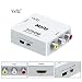 VGA to HDMI, 1080P VGA and Audio to Video Converter Box Adapter for HDTVs, Monitors/Displays, Laptop Desktop Computer (white1) (AV to HDMI)
